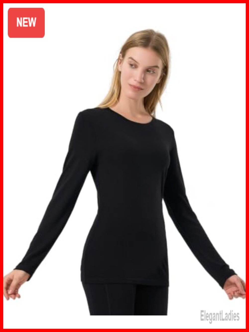 100% Merino Wool Base Layer Women Long Sleeve Thermal Everyday Shirt